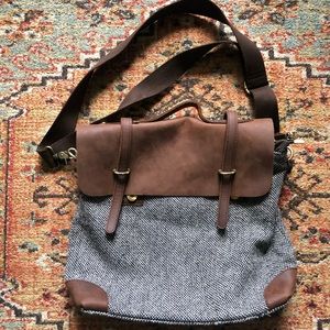 Jesslyn Blake Anthropologie Oiled Leather Messenger Bag